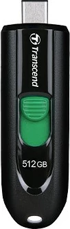 USB ključek 512GB, USB Type-C, črno/zelena — Transcend JetFlash 790C
