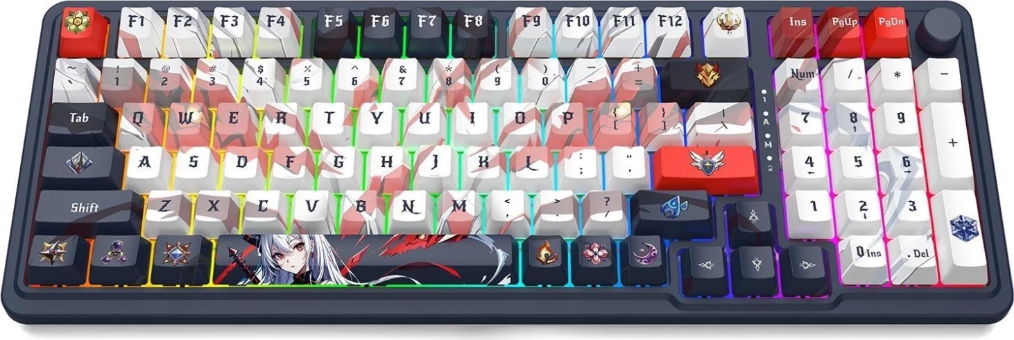 Mehanska tipkovnica z RGB, brezžična Redragon K686AK-RGB-PRO Eisa, bela-siva