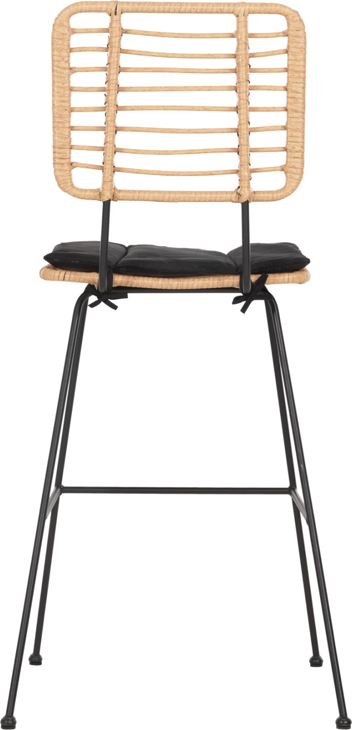 Barski stol Allegra FH5455.11 kovina in blazina črna-pletena bež 56x59x116.5Hcm