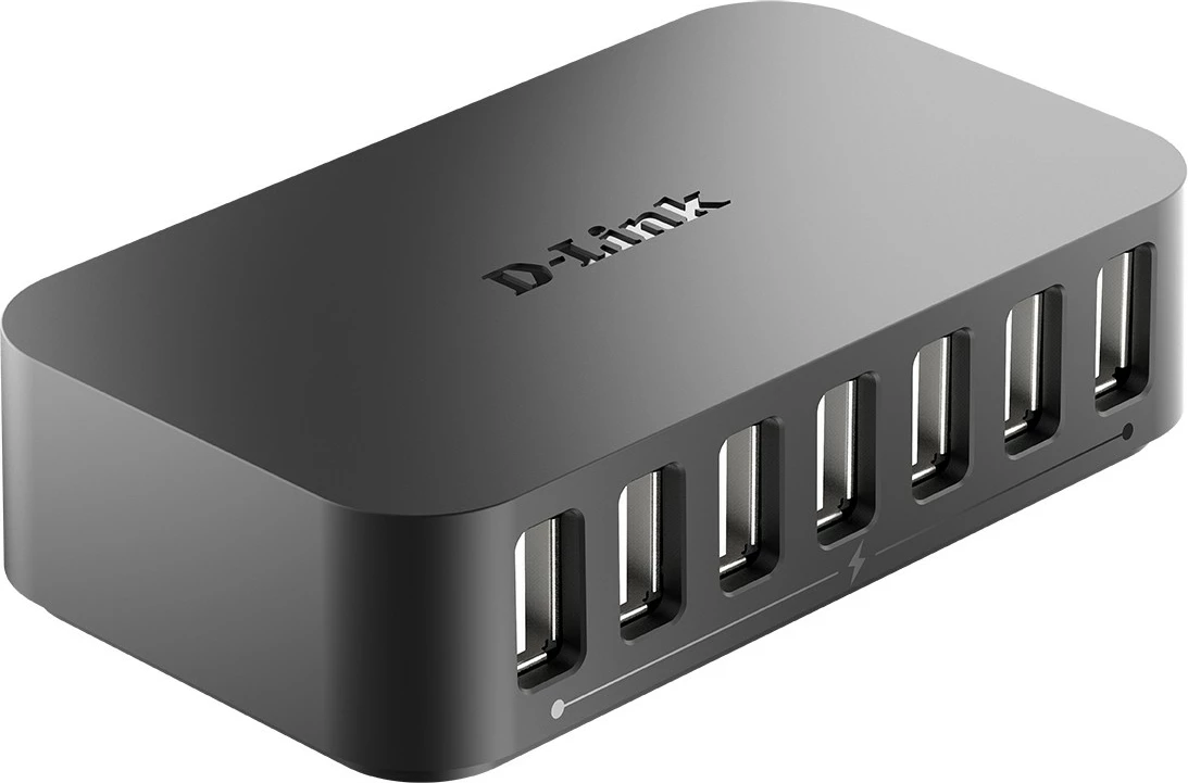 USB razdelilec D-Link DUB-H7, 7 vrat, 480 Mbps, črn
