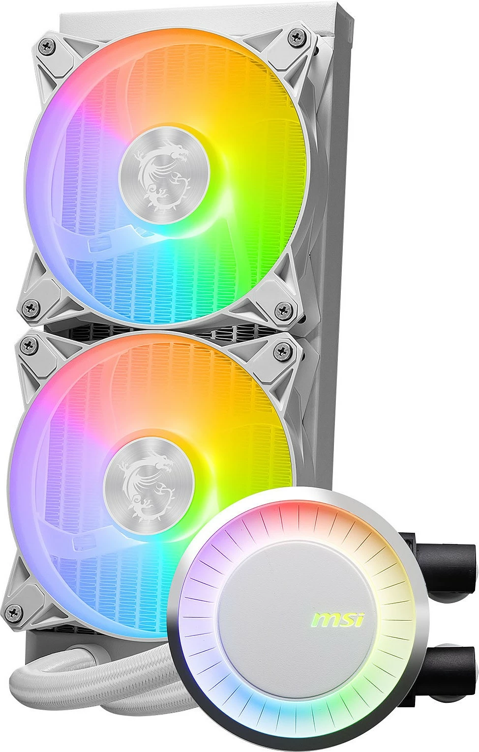 Hladilni komplet z vodnim hlajenjem MSI MAG Coreliquid E240, 240 mm, RGB, bel
