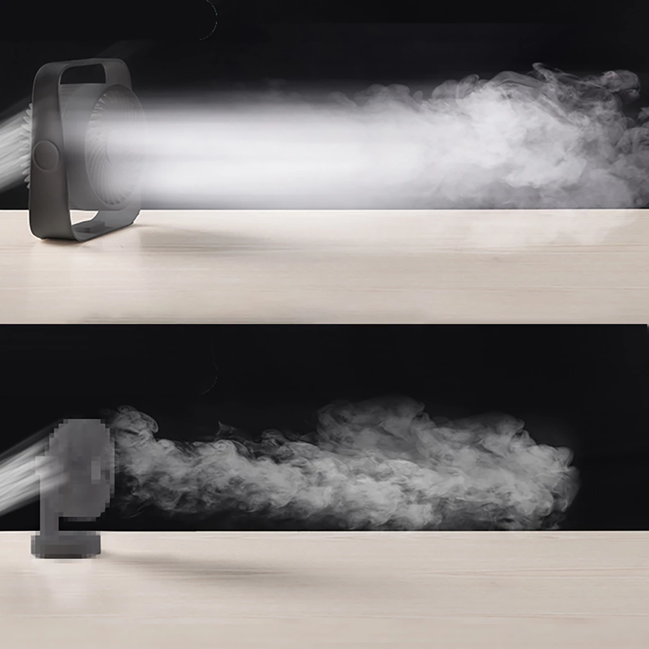 Namizni ventilator z dvema impelerjema Rtako WD0Y6S, 3600 mAh, črn