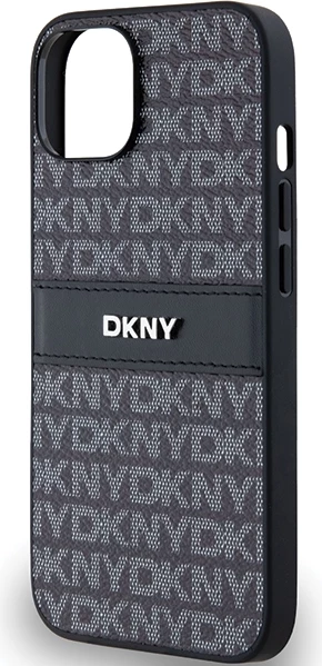 Zaščitni ovitek DKNY Mono Stripe & Metal Logo za iPhone 15/14/13, črn