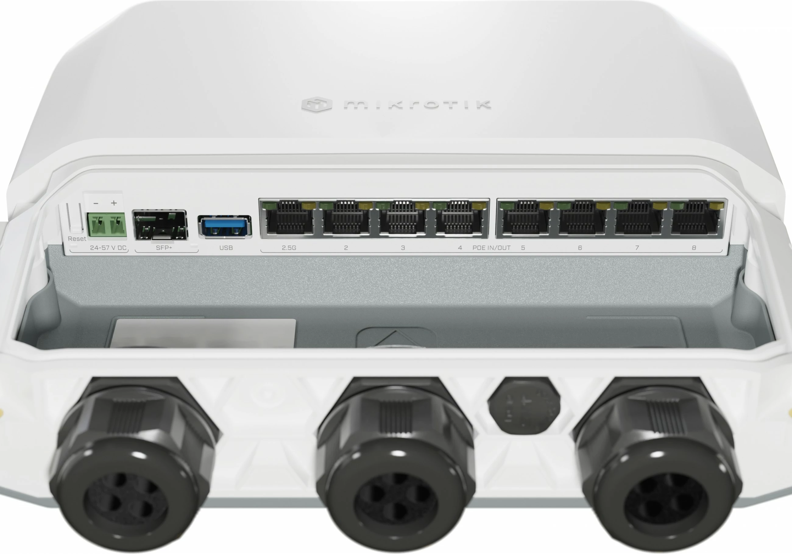 Zunanja naprava za povezovanje MikroTik RB5009UPr+S+OUT, 2.5 Gigabit Ethernet, Gigabit Ethernet, bela