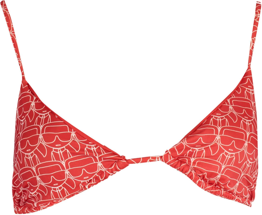 Bikini za ženske KARL LAGERFELD BEACHWEAR top, rdeč