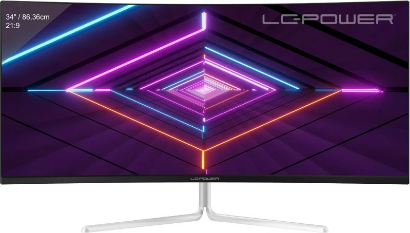 Ukrižen 34" UltraWide Quad HD zaslon LC-Power LC-M34-UWQHD-100-C-V3, 100 Hz, bel