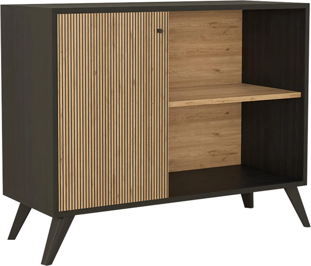 Bife KRUDEN FH9442.11 melamin v črno-naravni barvi 100x40x78.5H cm