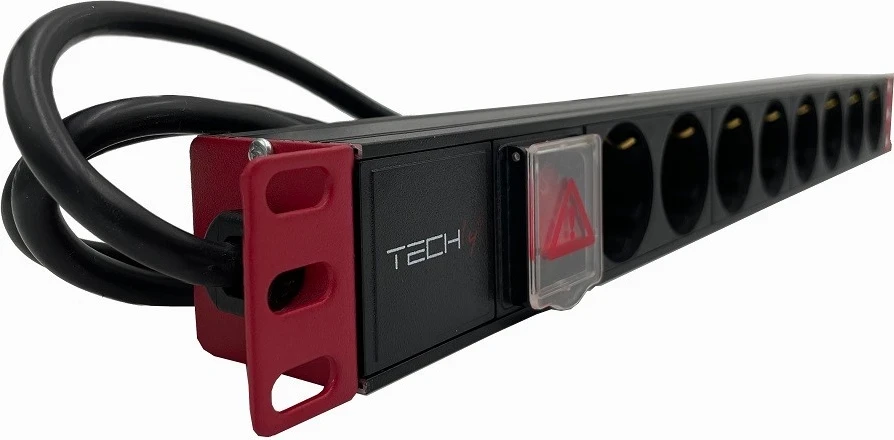 Kabelska podaljšek, 8 vtičnic, 2 m, črn Techly 365733