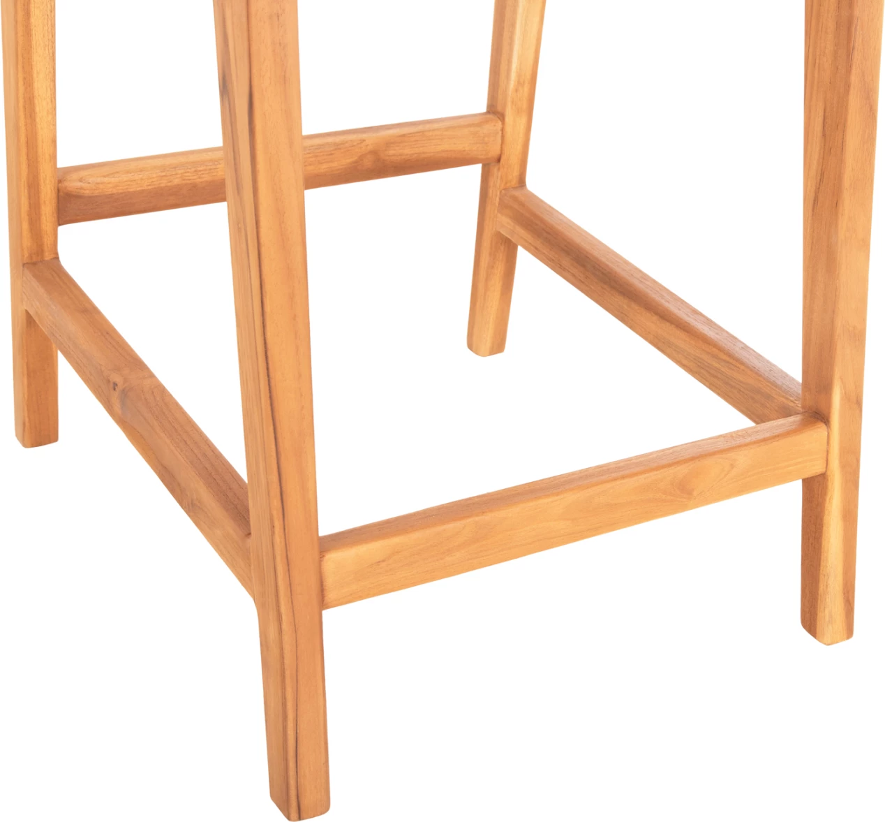 Barski stol z naslonjalom BORIS FH9381.11 iz tikovine in vrvi VIRO 46x53x96 cm