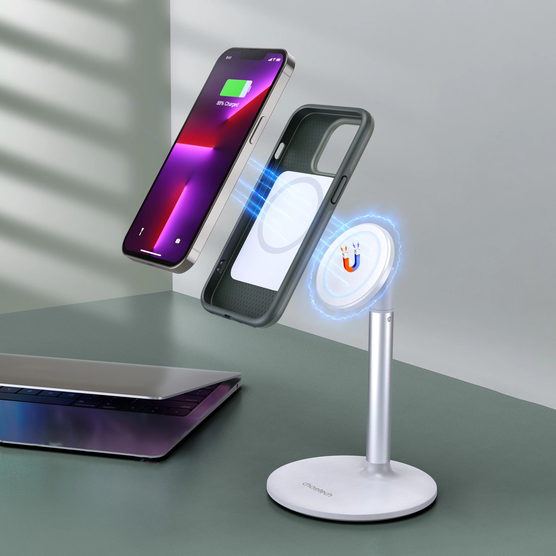 Ovitek Choetech PC0114-MFM-GN za iPhone 13 Pro Max, MagSafe, zelen