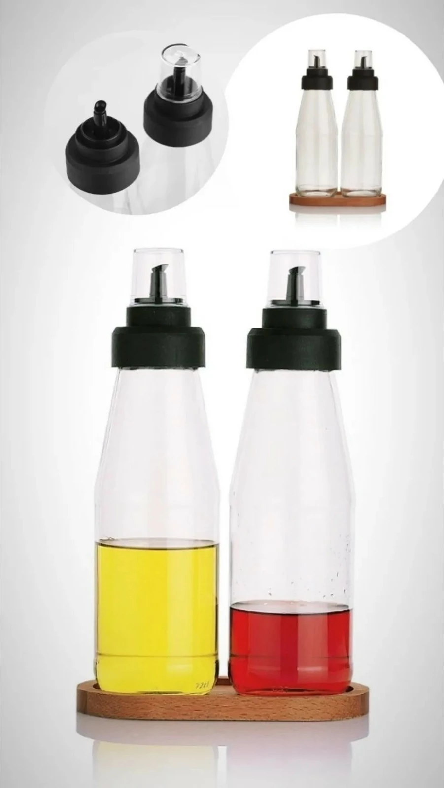 Set steklenic za olje, 2 kosa, 720 ml, prozorno, Hermia Concept