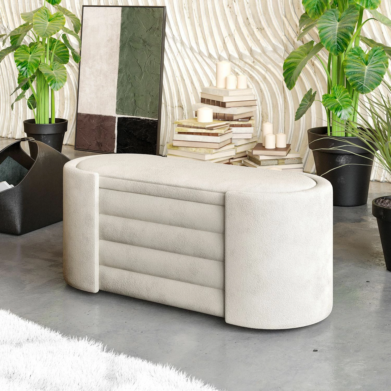 Klupa Atelier del Sofa Rosa Boxed, kremna