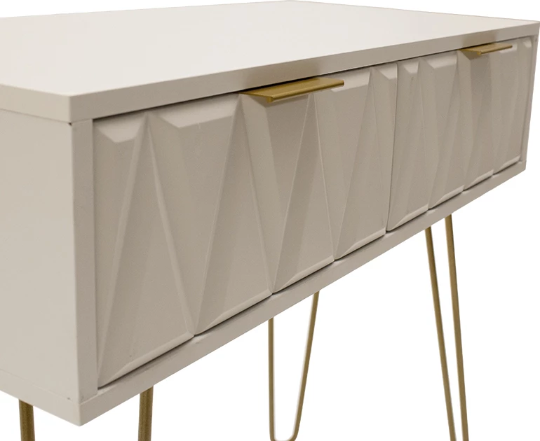 Konzolna mizica Isla, bela in zlata, 80x39x74 cm