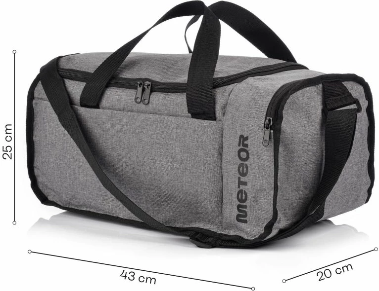 Fitnes torba Meteor, unisex, siva