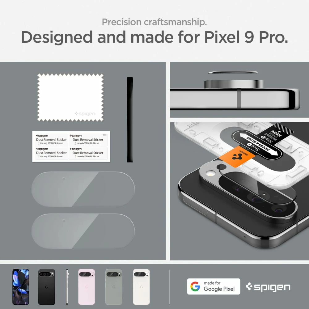 Zaščitno steklo za kamero Spigen Optik.tR Ez Fit, za Google Pixel 9 Pro, 2 kosa