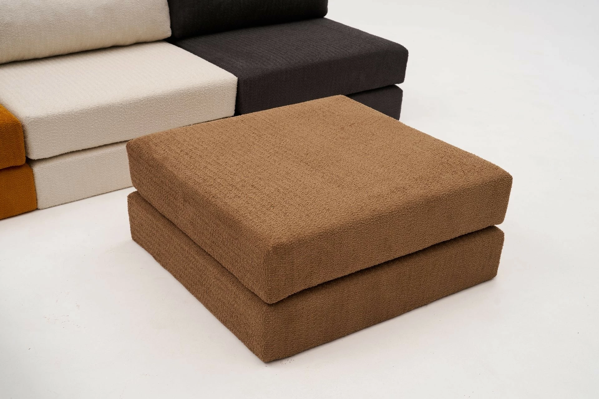 Pouf iz semiša, rjav, Atelier del Sofa, Comfort