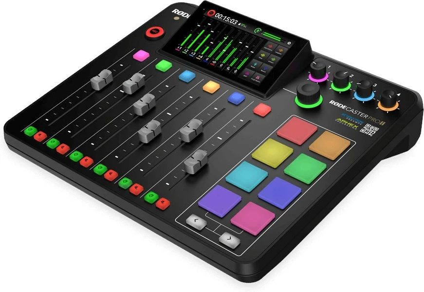 Produkcijski studio za podcaste in glasbo RØDECaster Pro II, črn