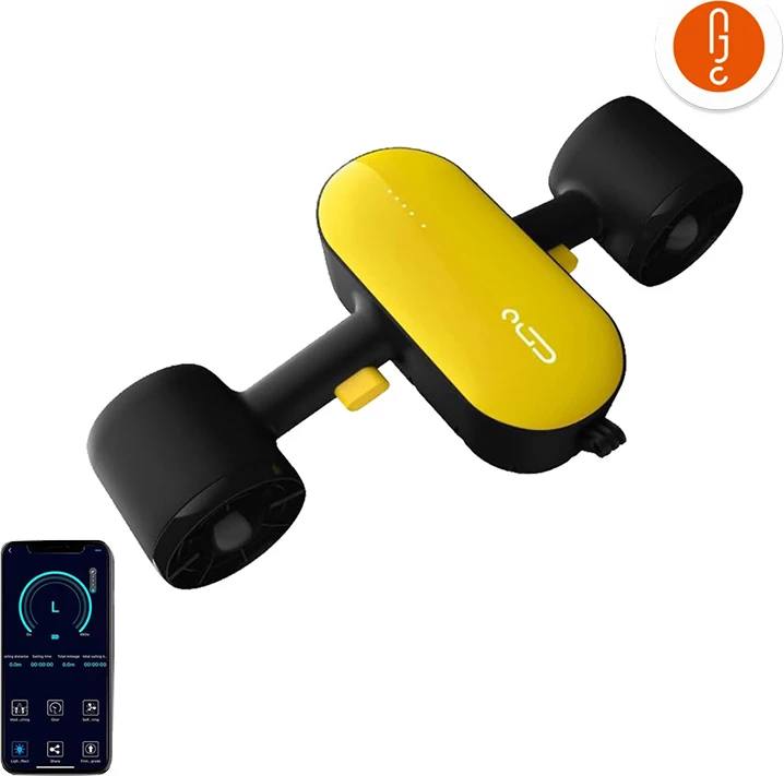 Podvodni skuter Geneinno S2, črn in rumen