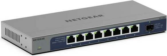 Preklopnik NETGEAR GS108X, L2, Gigabit Ethernet, siv