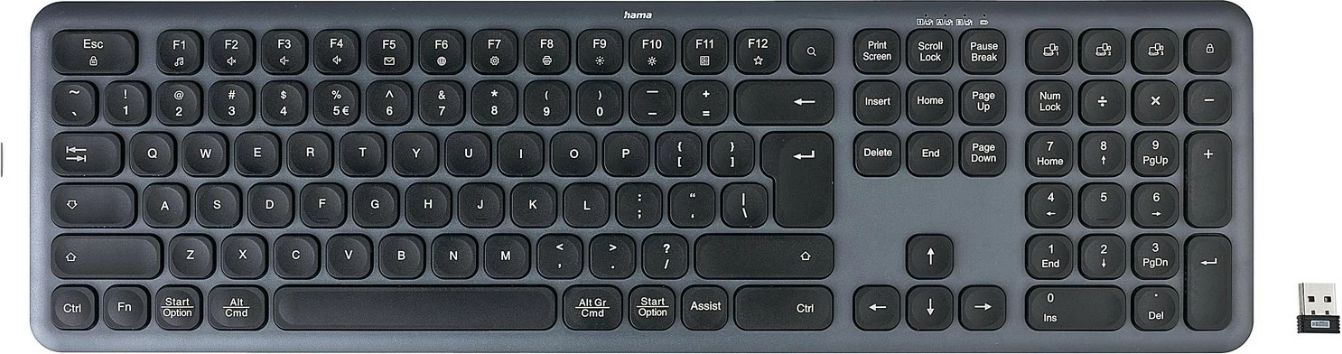 Brezžična večnaprava tipkovnica Hama WK-550, črna