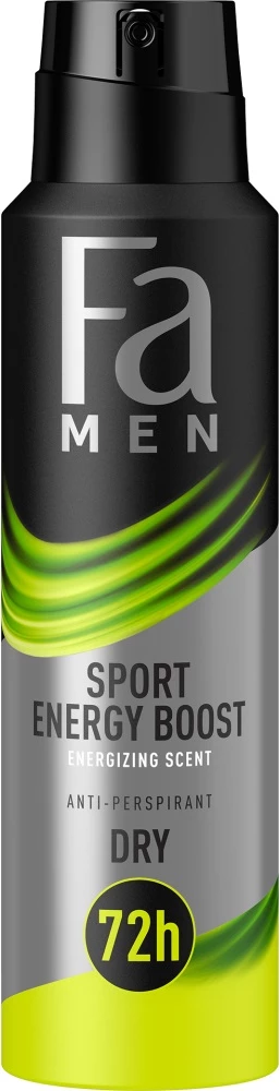 Antiperspirant v spreju za moške Fa Sport Energy Boost 72h, 150 ml