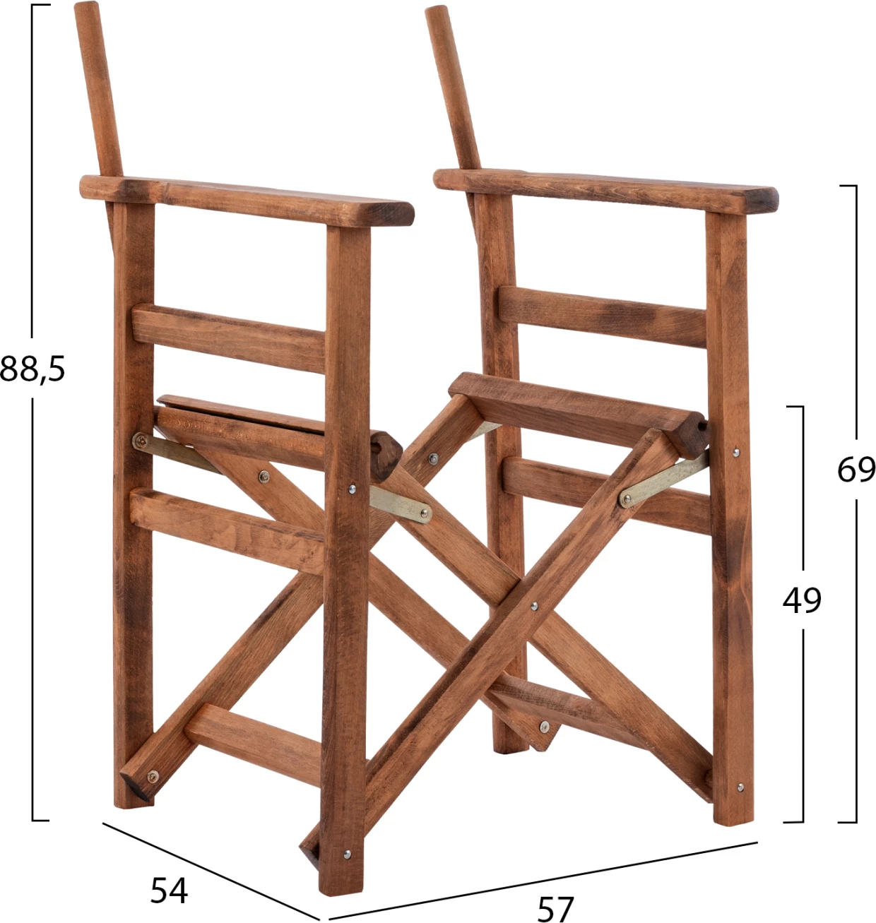 Okvir direktorskega naslanjača Limnos v barvi oreha Limnos FH5574.01 57x54x88,5 cm