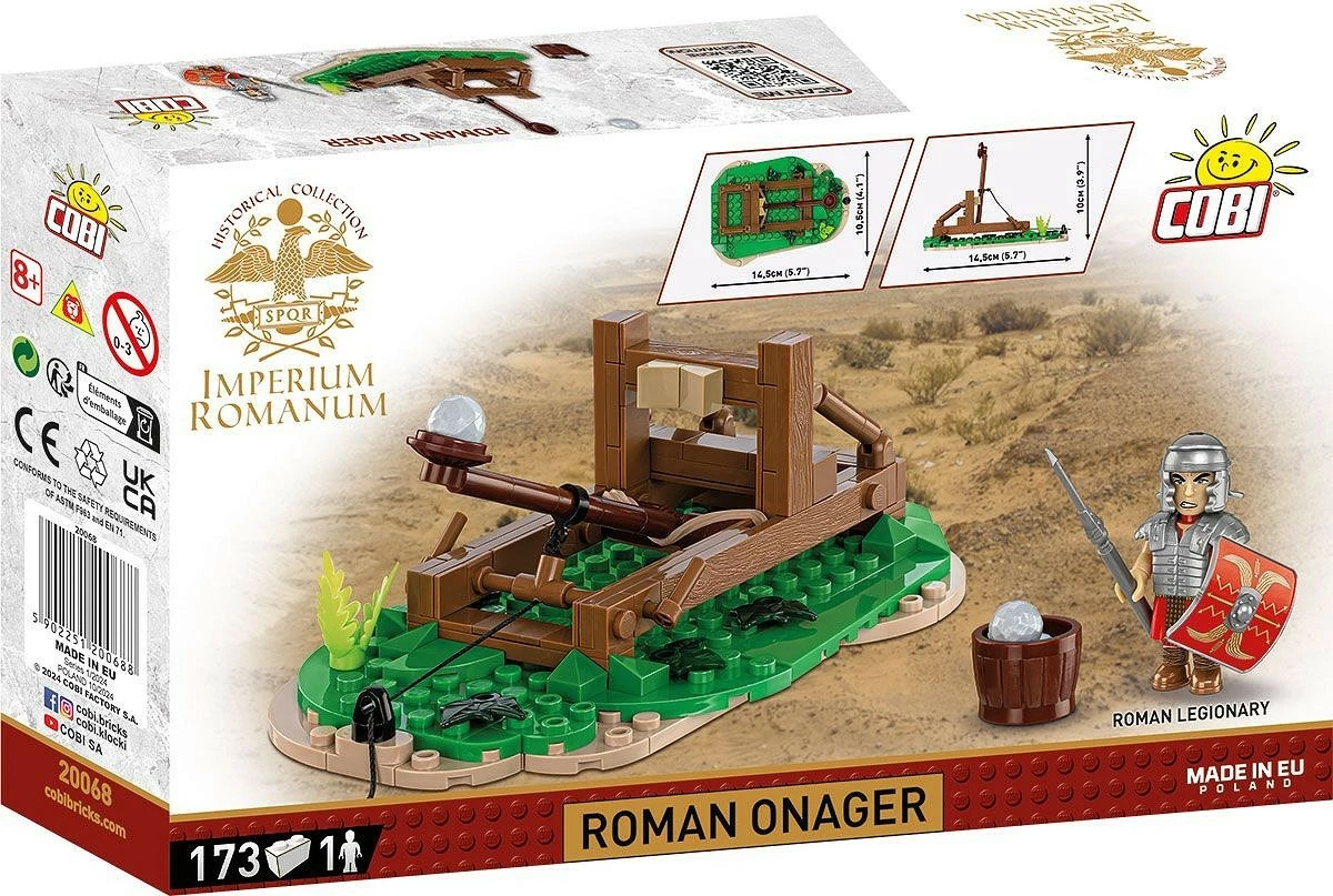 Set gradbenih igrač katapult Onager, Cobi Klocki Imperium Romanum, 173 kocke, z figuro legionarja