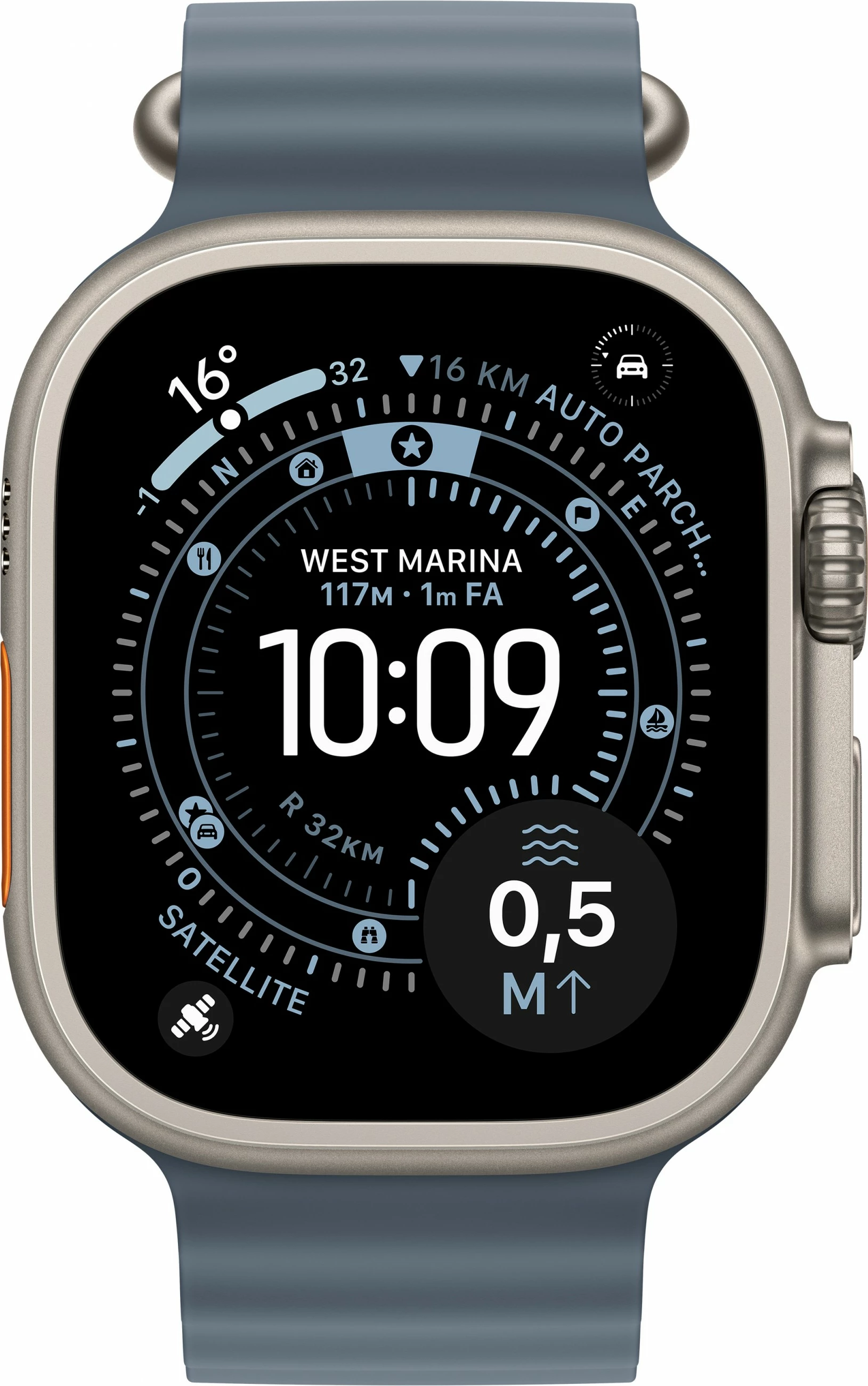 Pametna ura Apple Watch Ultra 3, titanova, Cellular, 49 mm, Ocean (morsko modra)