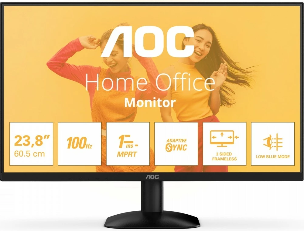 Monitor 23,8-palčni, VA, 100 Hz, FHD, črn AOC 24B35HM2