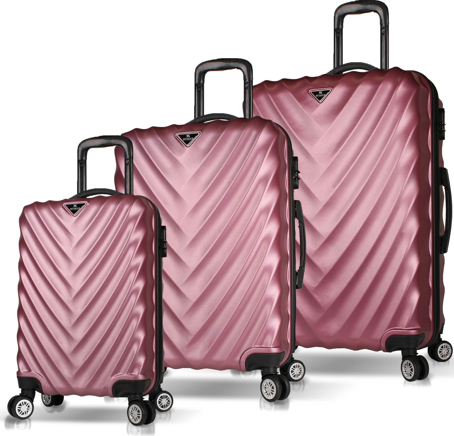 Set kovčkov (3 kosi), rožnato-zlata, 6609