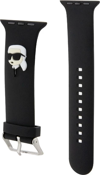 Trak za Apple Watch z 3D motivom Karl Head, silikon, črn, Karl Lagerfeld