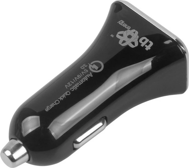 Avtomobilski polnilec, TB ASTBXLU2USBACQC, 2 USB vhoda (USB-C + USB 3.0), črn