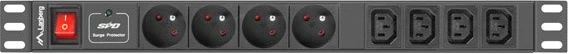 Razdelilec napajanja Lanberg Power Strip, 1U, 10A, 8x 230V, 2 m, črn