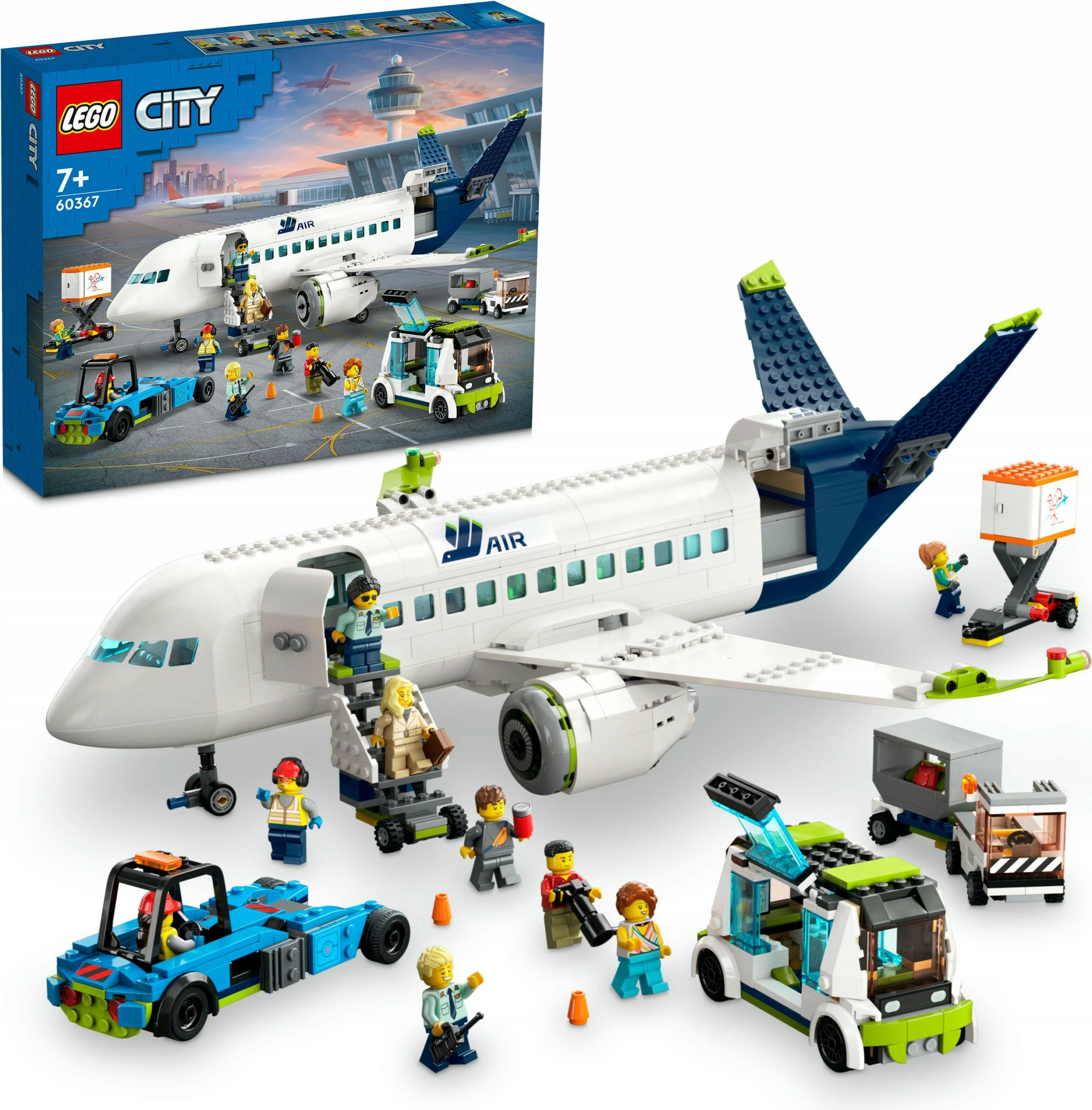 Set gradnje potniškega letala LEGO City, 913 kosa, večbarven