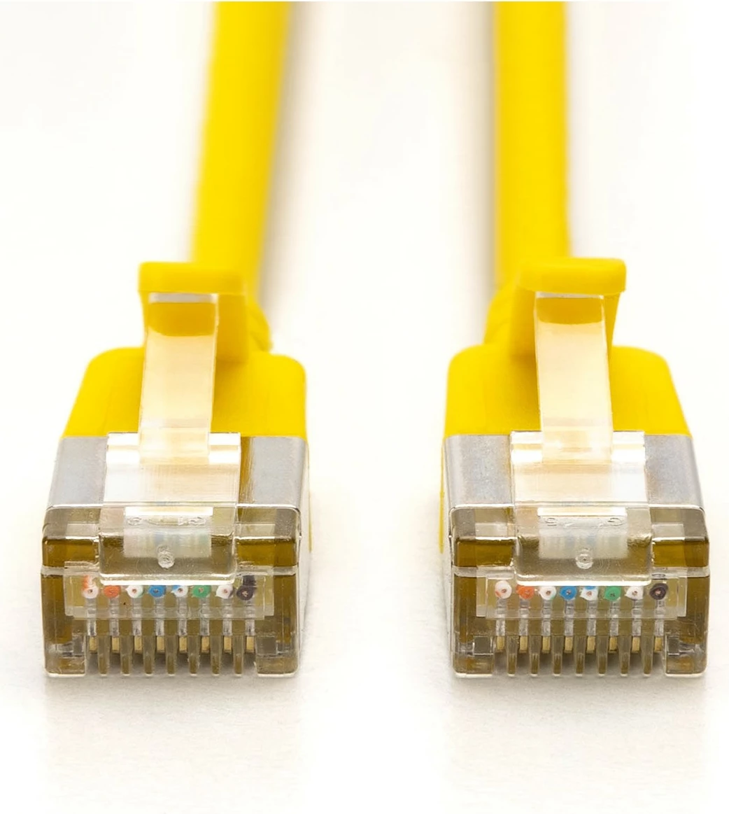 Slim kabli Cat6a F/FTP 0,3 m, RJ-45, 10 Gbit/s, rumen - Digitus