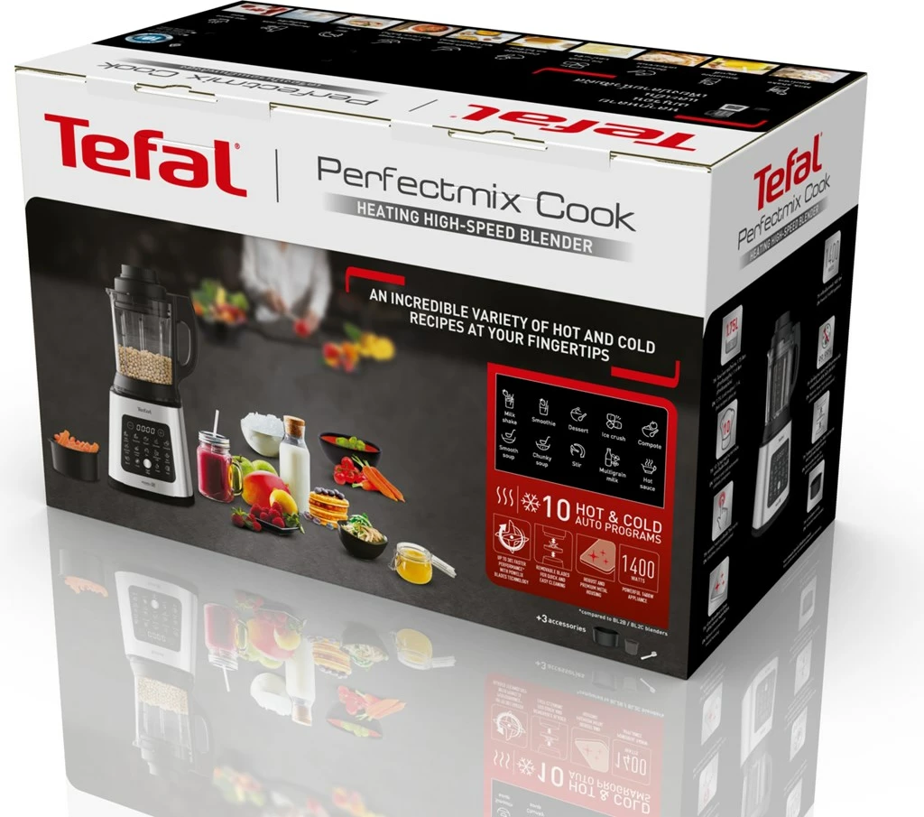 Namizni blender Perfectmix Cook BL83SD Tefal, 1,75 L, 1400 W, črn/nerjaveče jeklo