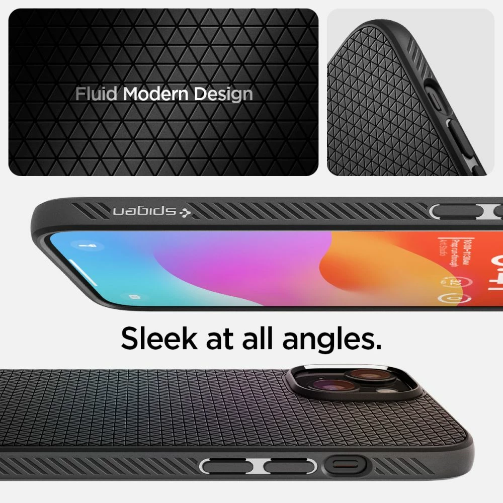Zaščitni ovitek Liquid Air za iPhone 15 Plus, Spigen, mat črn