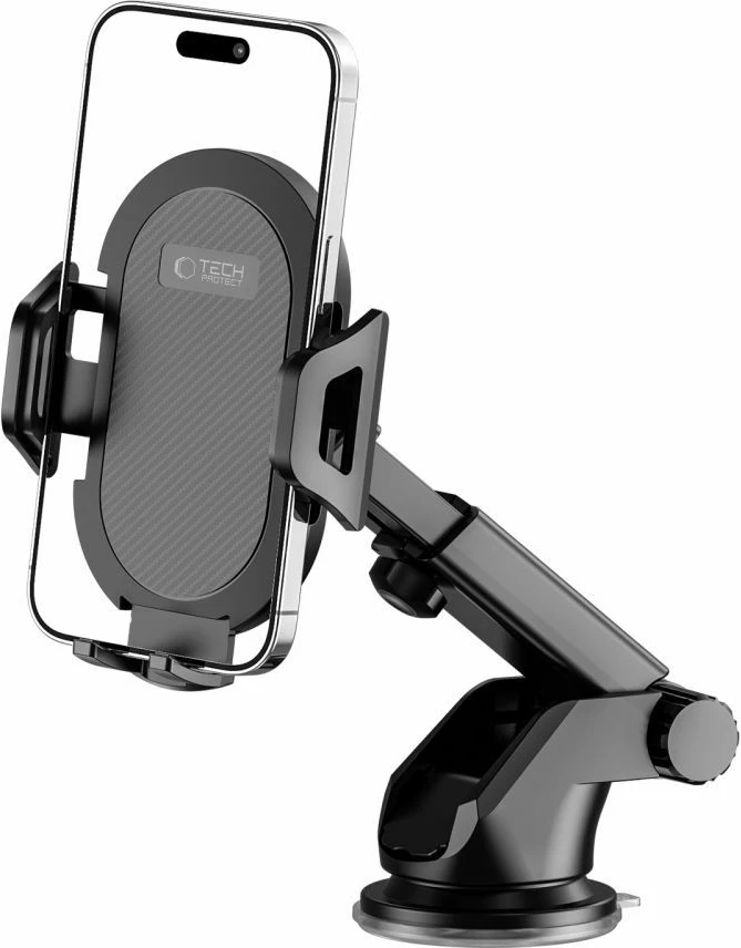 Držalo za telefon za avto za steklo ali armaturno ploščo, Tech-Protect V1, črno