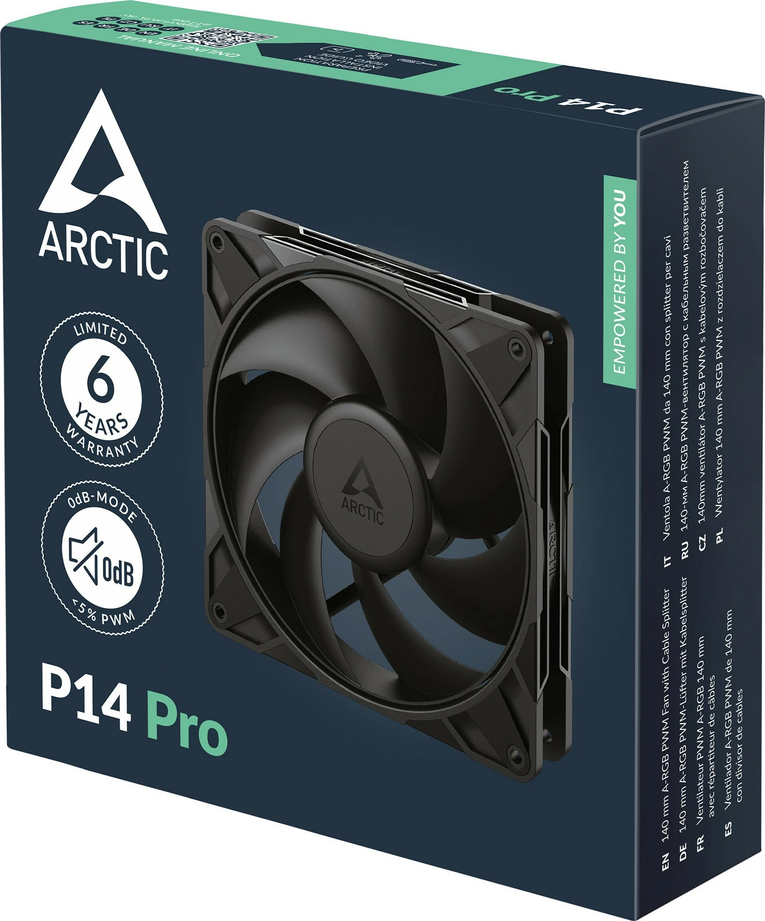 Ventilator za ohišje ARCTIC P14 Pro, črn