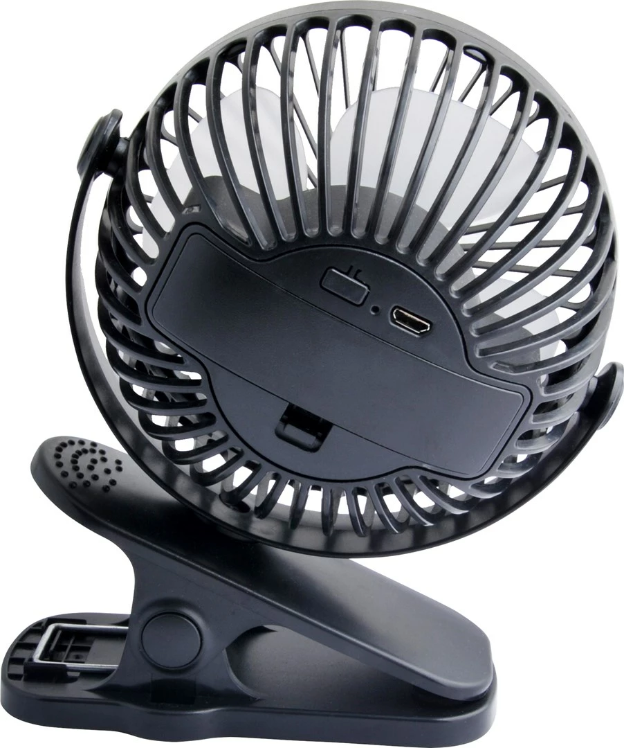 Namizni ventilator 10 cm, USB in na baterije, črn BLOW