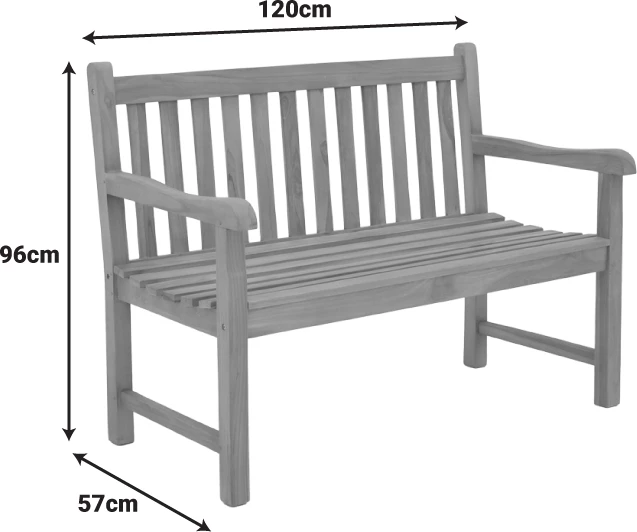 Sofa iz teakovine, Nat, naravna barva, 120x57x96 cm