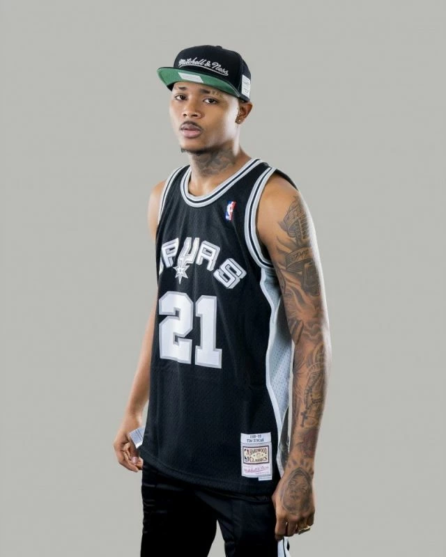 Moška majica NBA Swingman San Antonio Spurs Tim Duncan, Mitchell & Ness, črna