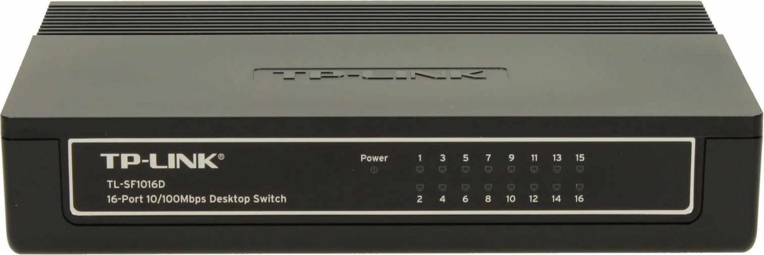 Stikalo TP-LINK TL-SF1016D, 16 vrat, namizno, črno