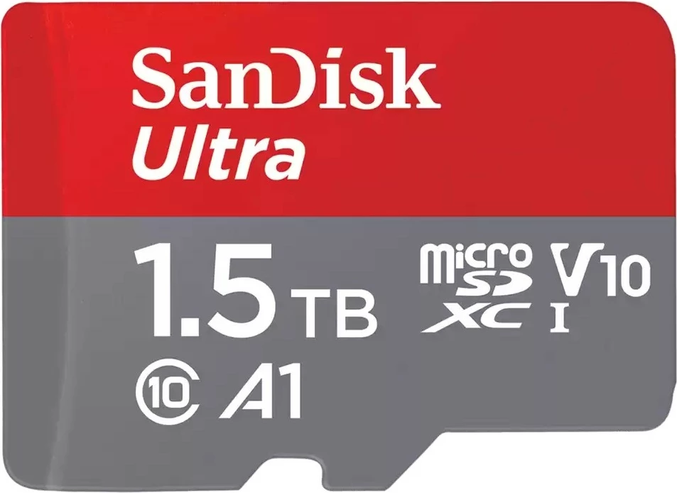 MicroSDXC kartica SanDisk Ultra 1,5 TB, Class 10, UHS-I, V10, siva, rdeča