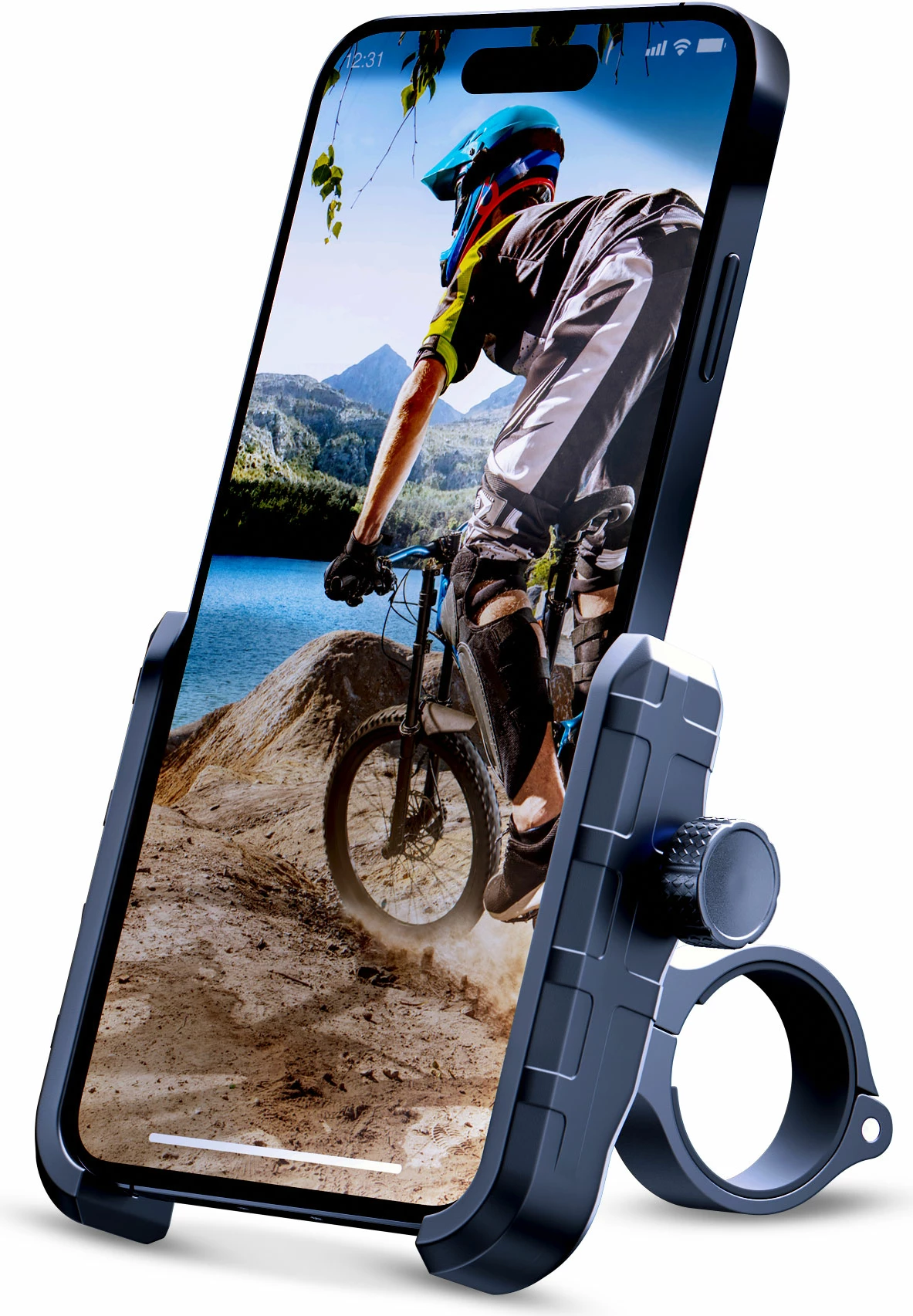 Nosilec za telefon za kolo 3mk Steel Bike Holder, črn