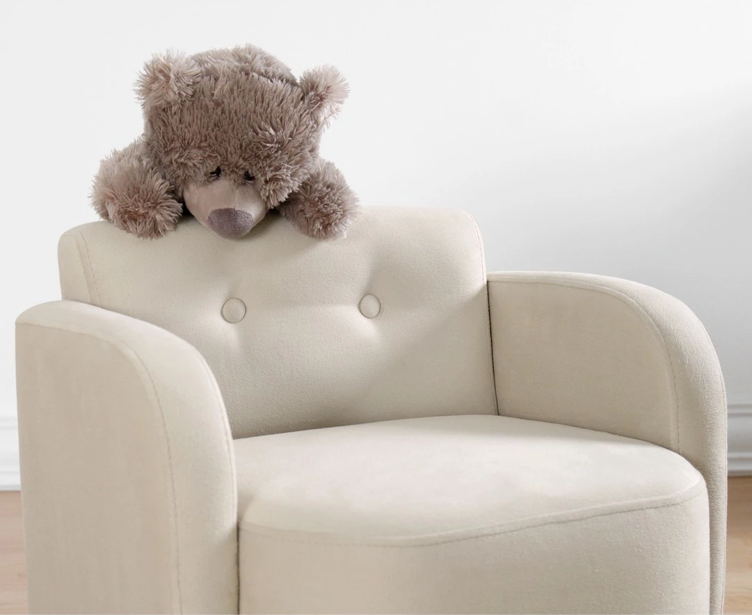 Otroški naslanjač s krili Atelier del Sofa Volie, krem