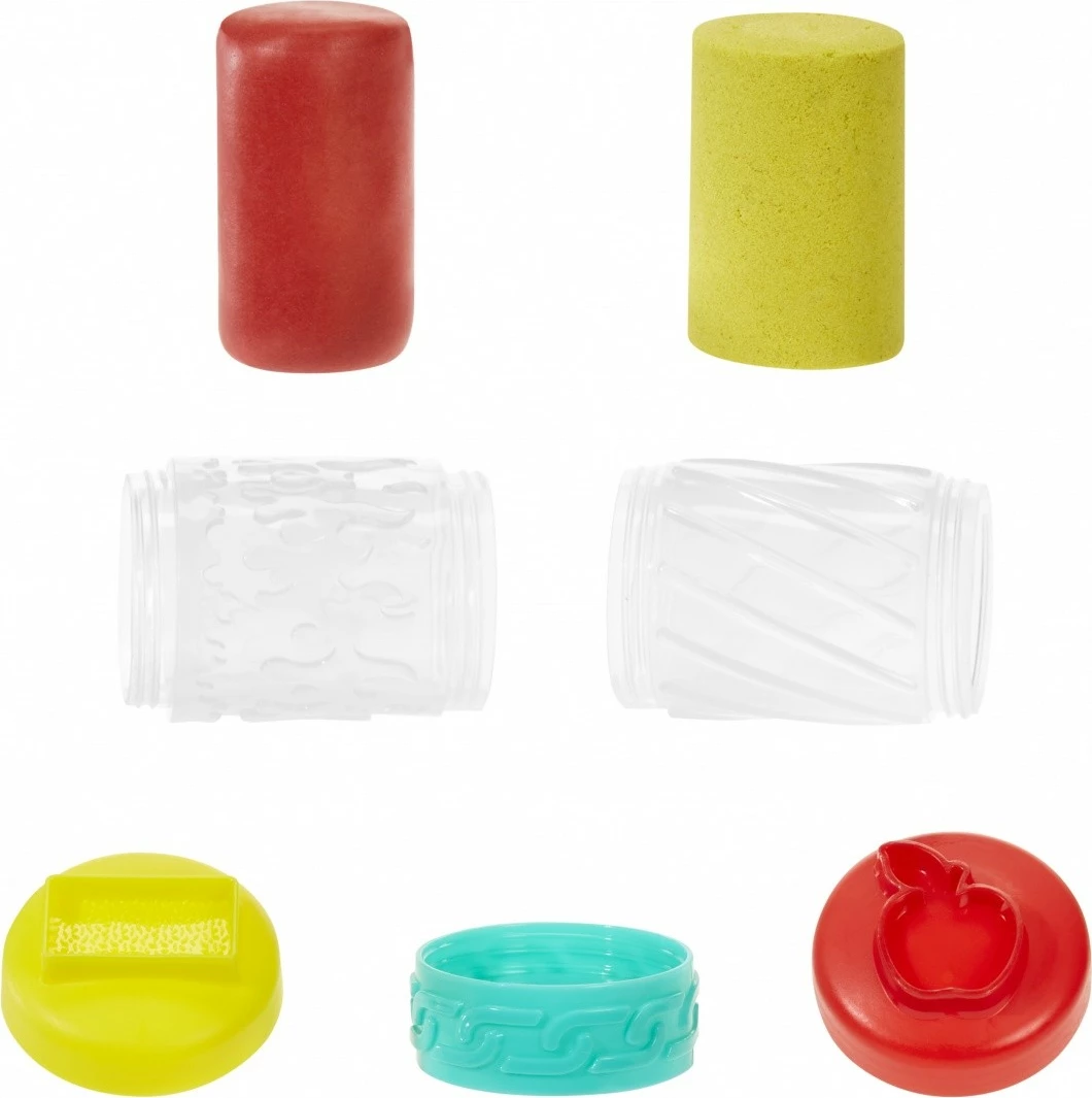 Set modelirne gline in kinetičnega peska Wonder Factory Never Dry, rdeča in rumena