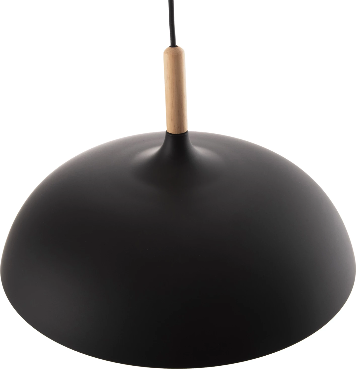 Stropna viseča svetilka FH4156 črna kovinsko-lesena podrobnost Φ35x112Hcm