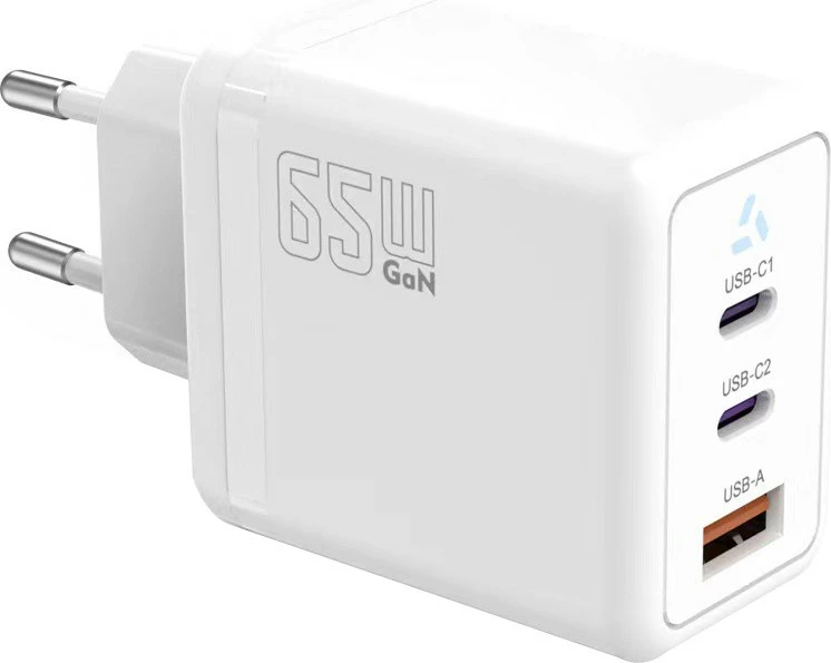 Stenski polnilec 65 W, 2x USB Type-C + USB-A, bel TB AZTBXUL3USB65WW