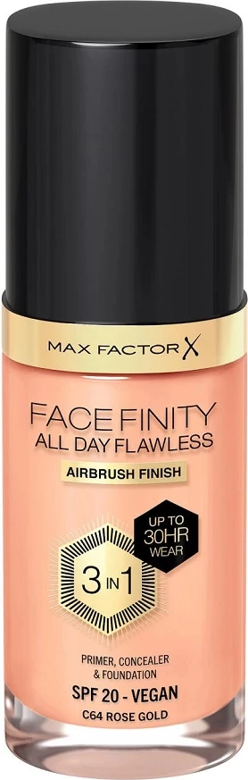 Tekoči puder 3-v-1 (puder, primer, korektor) Max Factor Facefinity All Day Flawless C64 Rose Gold 30 ml